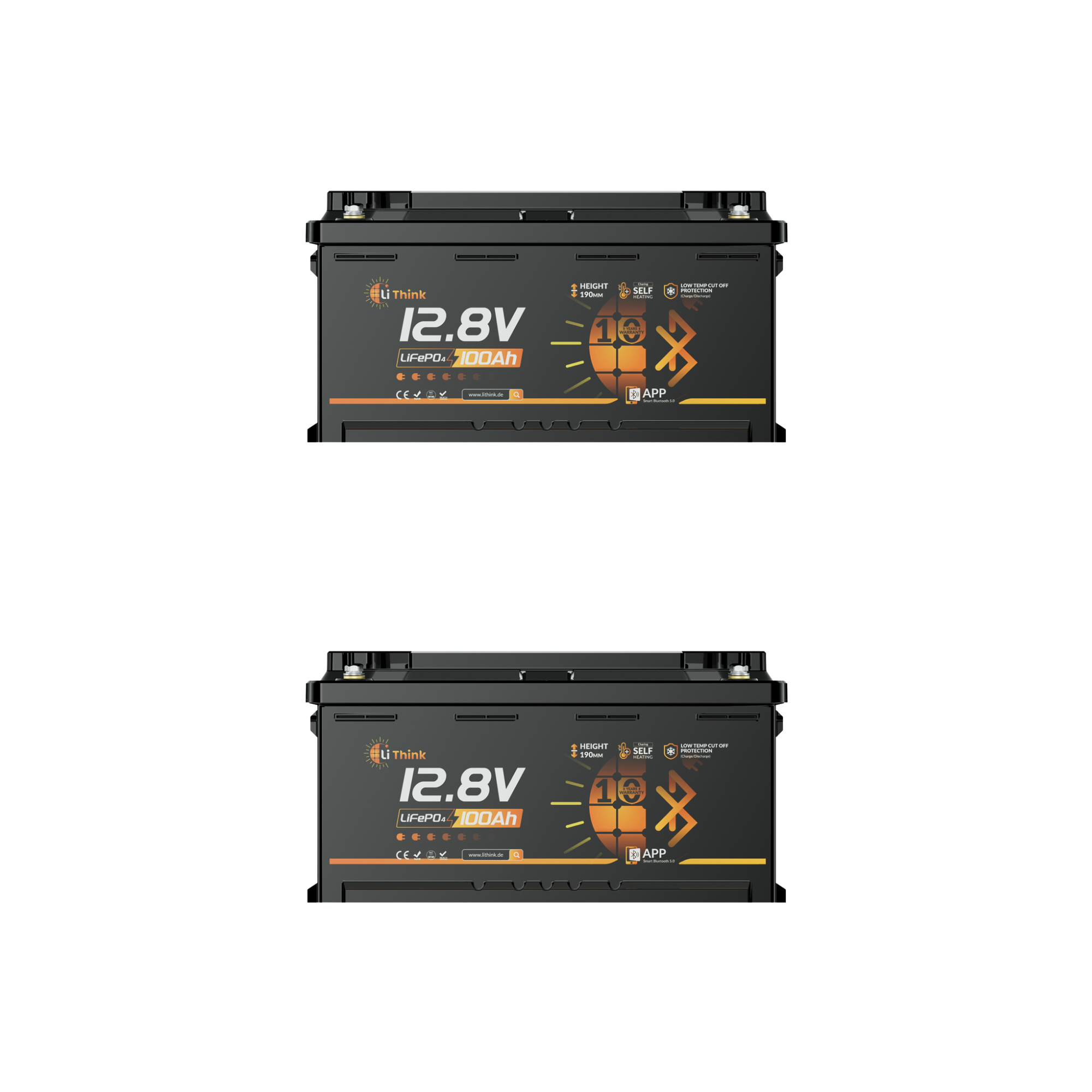 Lithink 12V 100Ah H190 LiFePO4 batteria con Bluetooth e autoriscaldamento – DIN H8 per sottosedile camper