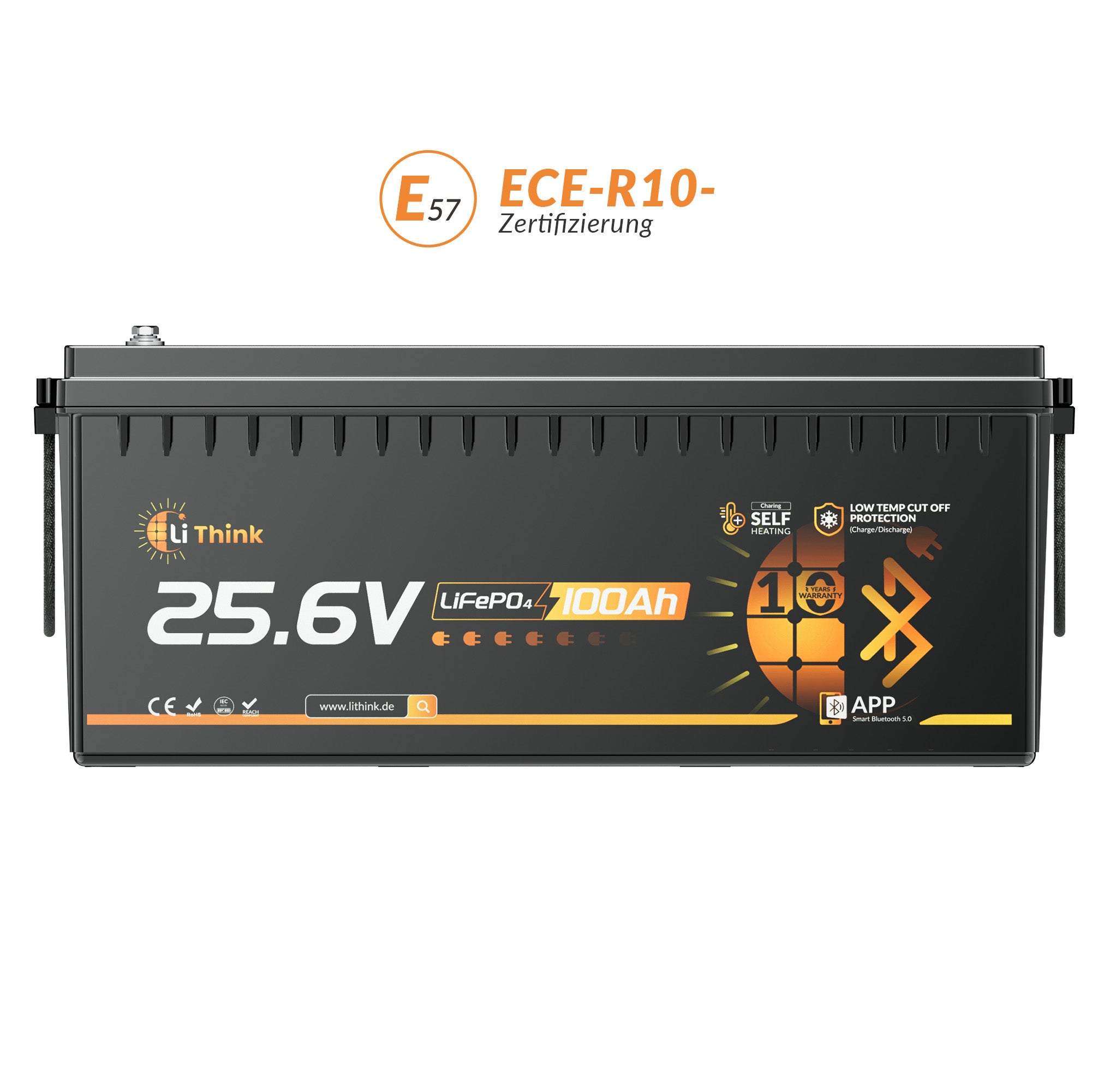 Lithink 24V 100Ah LiFePO4 Batterie mit Bluetooth & Selbstheizung – für Trolling Motor, Wohnmobil & Solaranlage