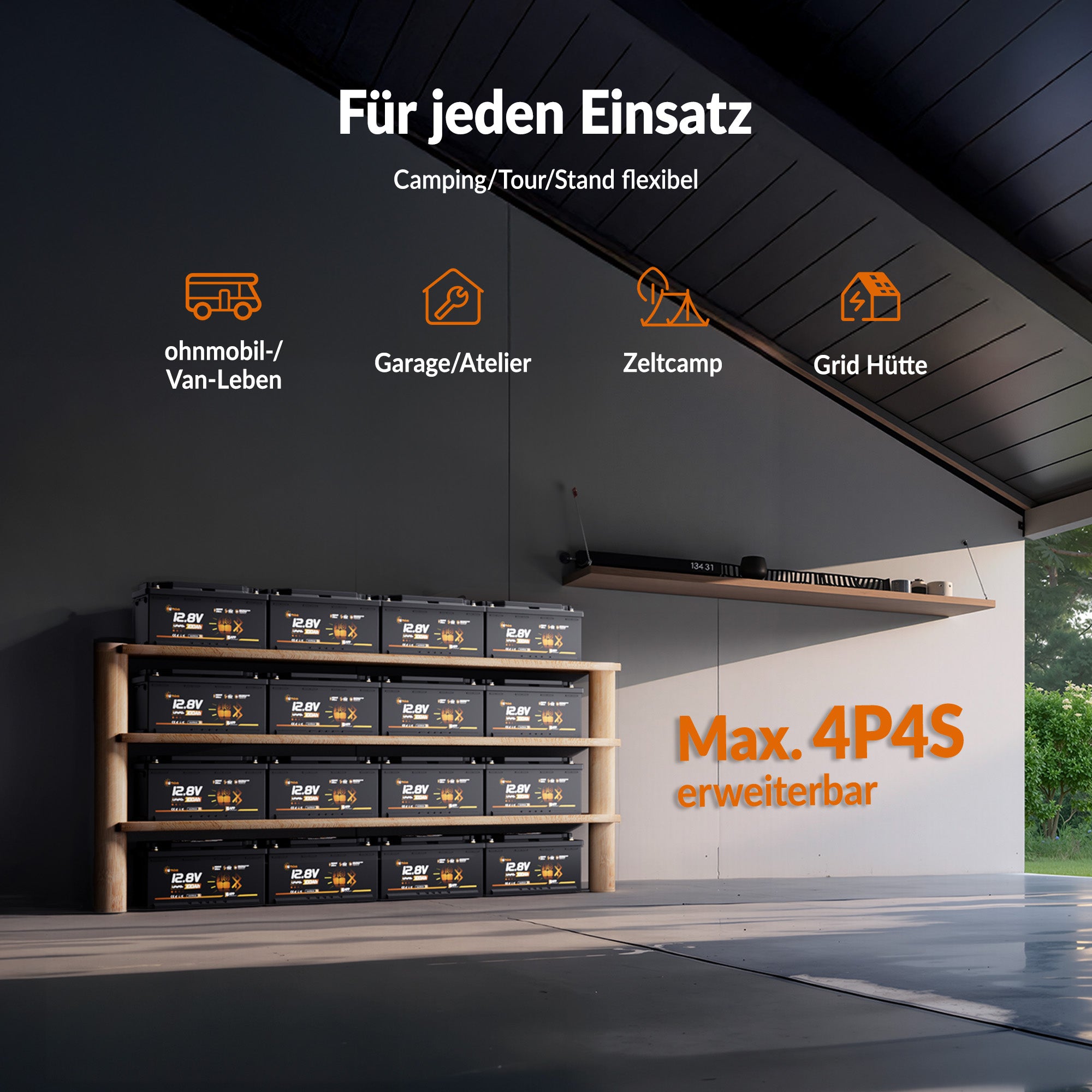 Lithink 12V 100Ah H190 LiFePO4 Batterie mit Bluetooth & Selbstheizung – DIN H8 für Wohnmobil-Untersitz