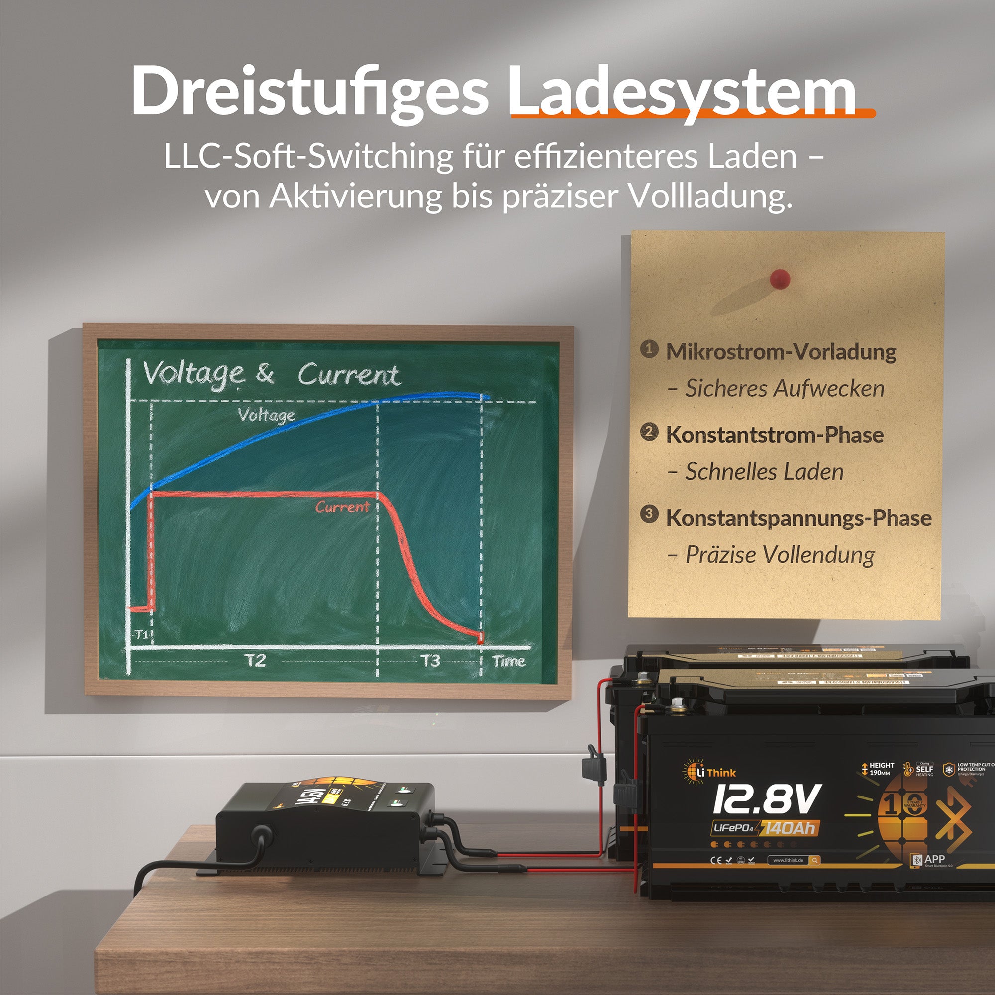 Lithink 14.6V 10A Wasserdichtes Doppelladegerät – für LiFePO₄, NCM und Blei-Batterien