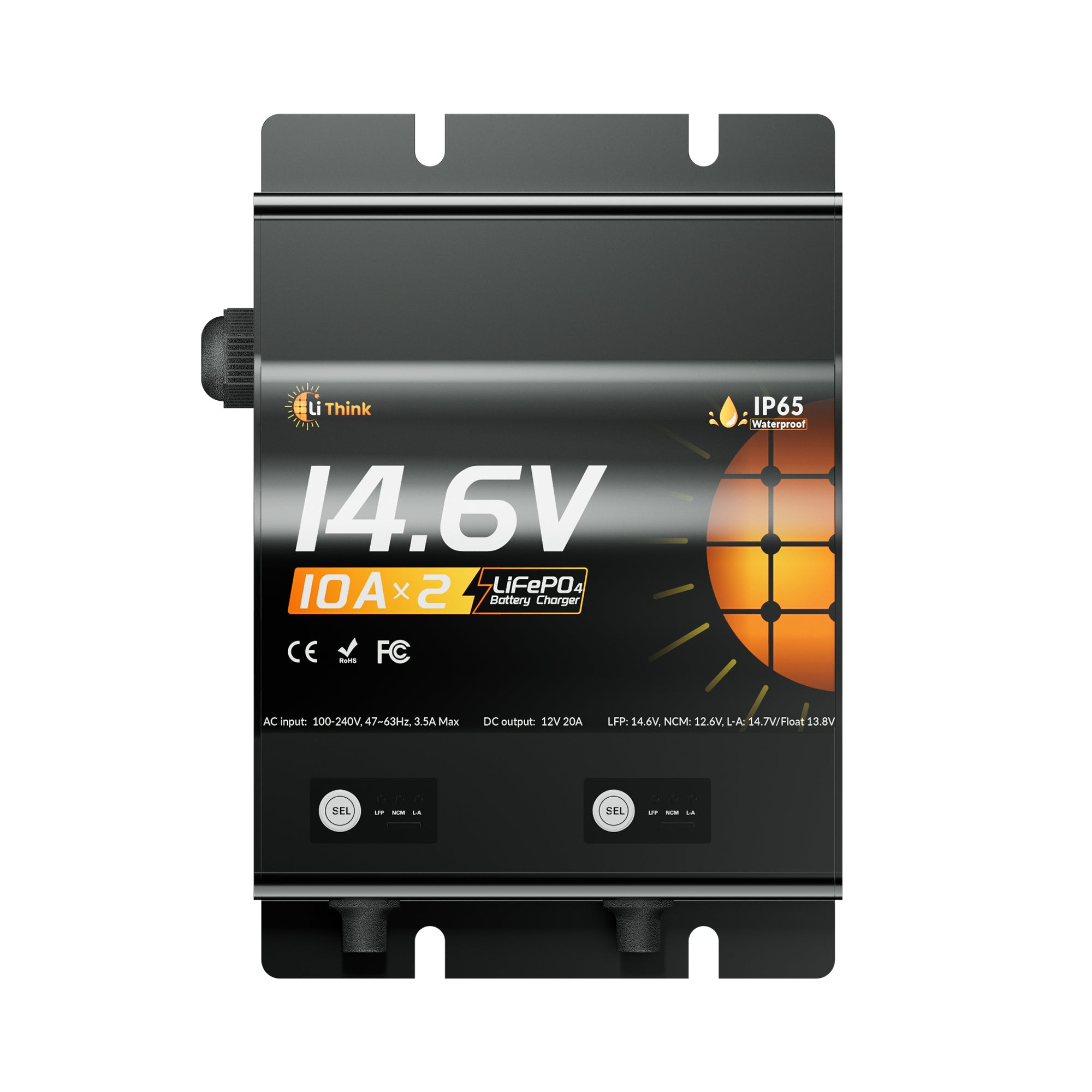 Lithink 14.6V 10A Wasserdichtes Doppelladegerät