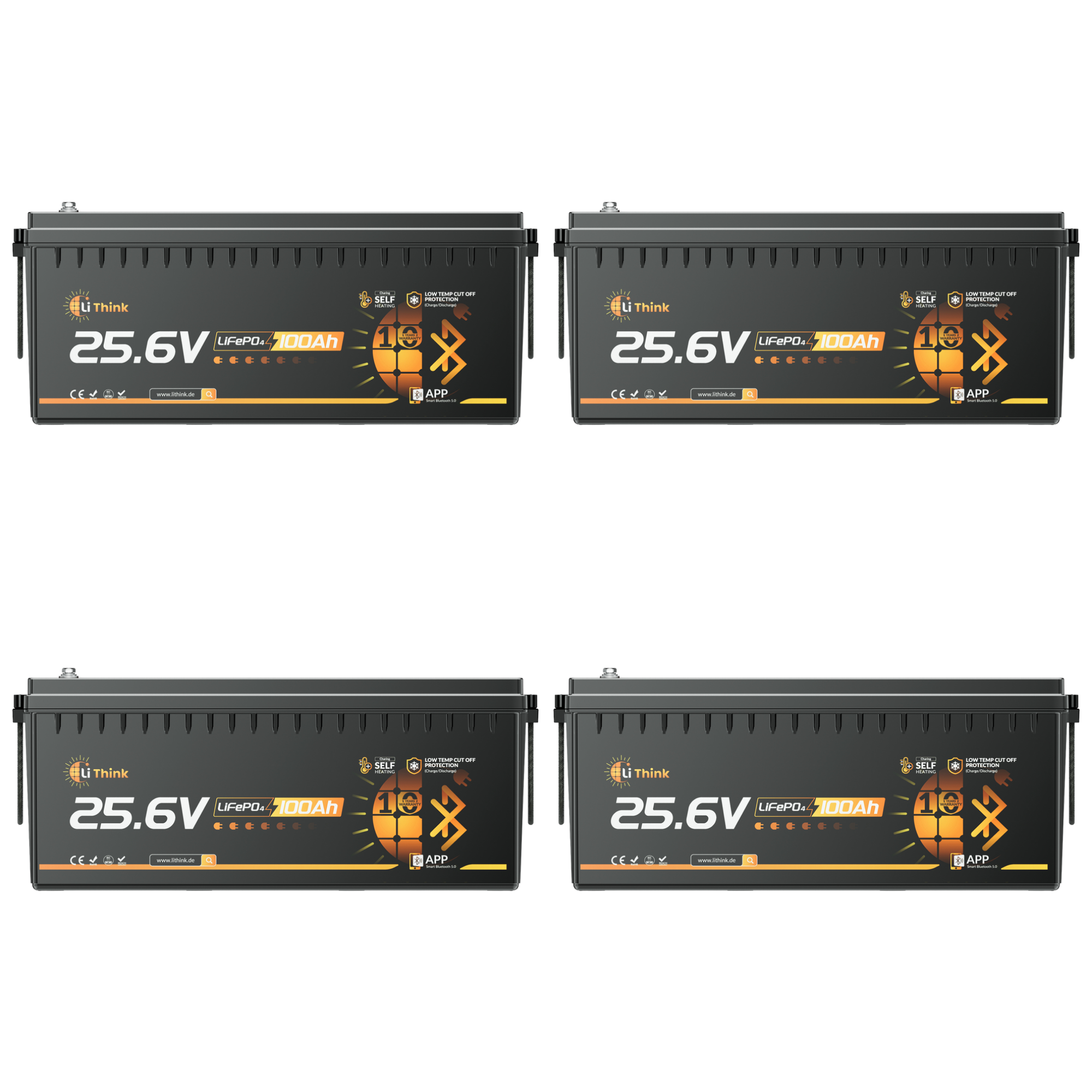 Lithink 24V 100Ah LiFePO4 Batería con Bluetooth & Autocalentamiento – para motor de trolling, autocaravana & sistema solar