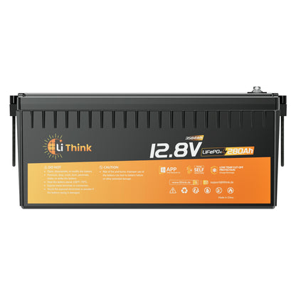 Lithink 12V 280Ah LiFePO4 Batterie mit Bluetooth & Selbstheizung – für Trolling Motor, Wohnmobil & Solaranlage