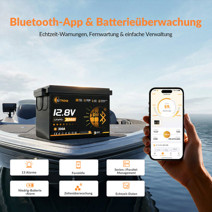 Lithink 12V 334Ah Mini Pro LiFePO4 Battery with EVE Cells LF334, 300A BMS, Bluetooth & Self-Heating – for Trolling Motor, RV & Solar System