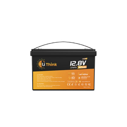 LiThink 12V 165Ah LiFePO4-batteri til dobbelt brug, 200A BMS litiumbatteri til autocamper, trollingmotor og påhængsmotor