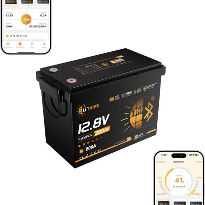 Lithink Batería LiFePO4 Super Mini Pro de 12V 280Ah con celdas EVE LF280K-V3, BMS de 200A, Bluetooth y autocalentamiento – para motor de arrastre, autocaravana y sistema solar
