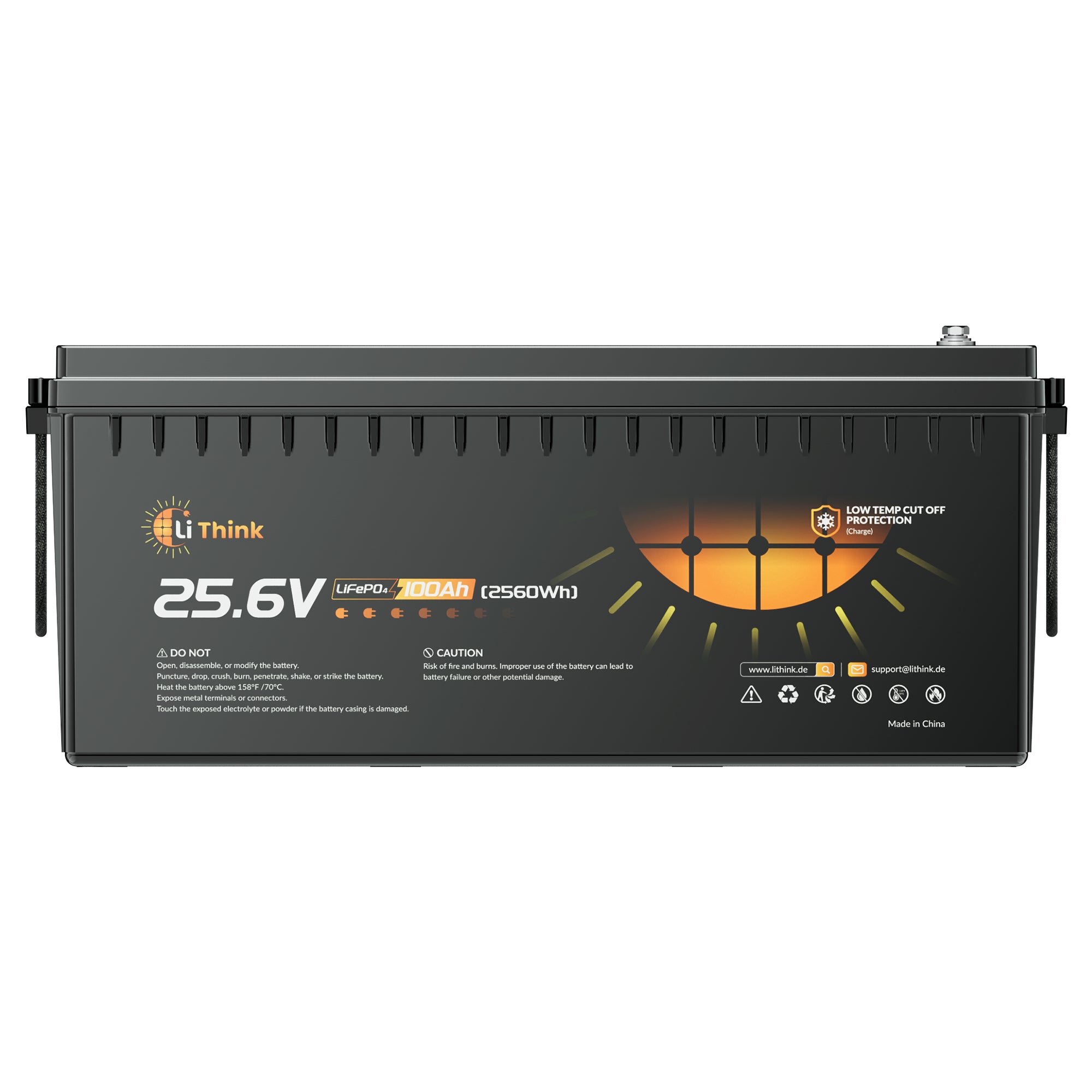 Lithink 24V 100Ah LiFePO4 Batterie mit Tiefentladung & Kälteschutz – für Trolling Motor, Wohnmobil & Solaranlage