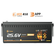 Lithink 24V 100Ah LiFePO4 Batterie mit Bluetooth & Selbstheizung, 150A BMS – für Trolling Motor, Wohnmobil & Solaranlage