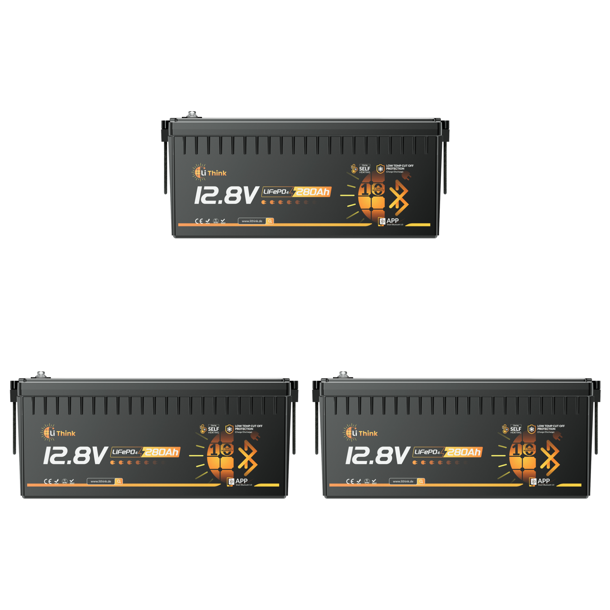 Lithink 12V 280Ah LiFePO4 Batterie mit Bluetooth & Selbstheizung – für Trolling Motor, Wohnmobil & Solaranlage