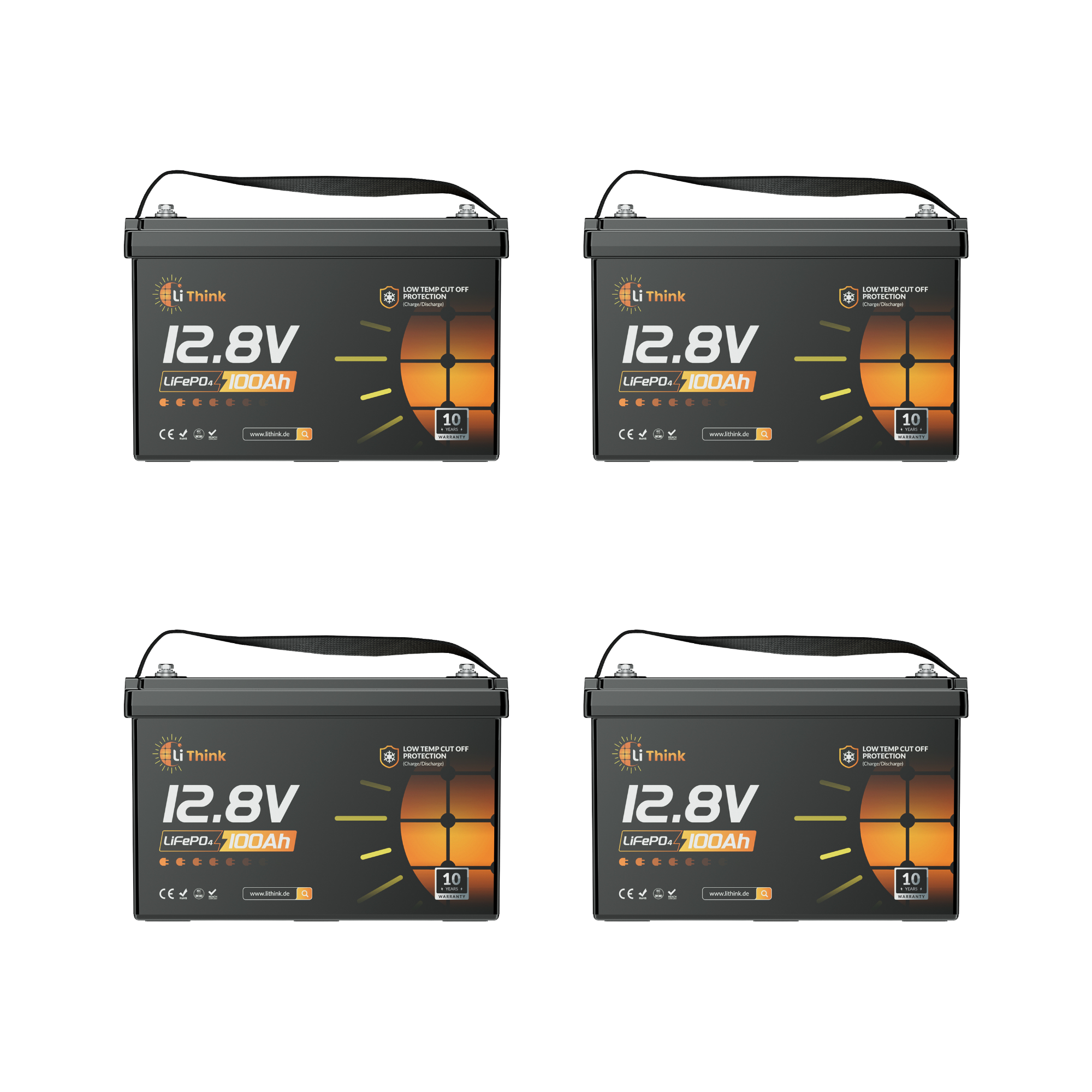 Lithink 12V 100Ah LiFePO4 Batterie mit Tiefentladung & Kälteschutz – für Trolling Motor, Wohnmobil & Solaranlage