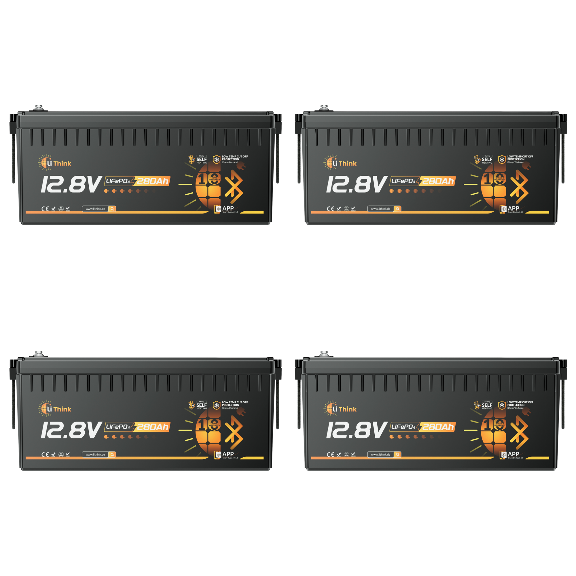 Lithink 12V 280Ah LiFePO4 Batterie mit Bluetooth & Selbstheizung – für Trolling Motor, Wohnmobil & Solaranlage