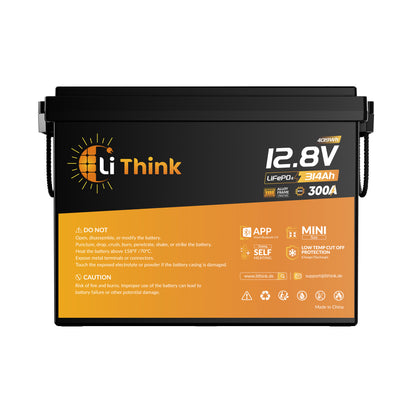 Lithink 12V 314Ah Mini Pro LiFePO4 Batterie mit EVE-Zellen, Bluetooth & Selbstheizung – für Trolling Motor, Wohnmobil & Solaranlage