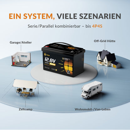 Lithink 12V 100Ah LiFePO4 Batterie mit Tiefentladung & Kälteschutz – für Trolling Motor, Wohnmobil & Solaranlage