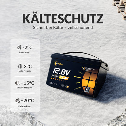 Lithink 12V 100Ah LiFePO4 Batterie mit Tiefentladung & Kälteschutz – für Trolling Motor, Wohnmobil & Solaranlage