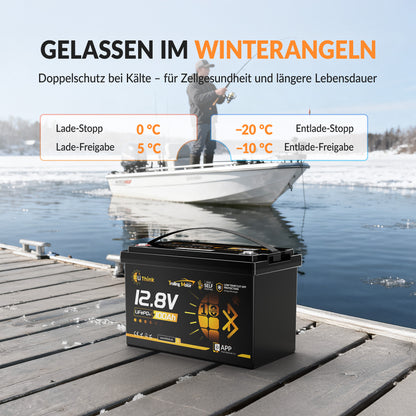 Lithink 12V 100Ah TM LiFePO4 Batterie mit Bluetooth & Selbstheizung – für Trolling Motor