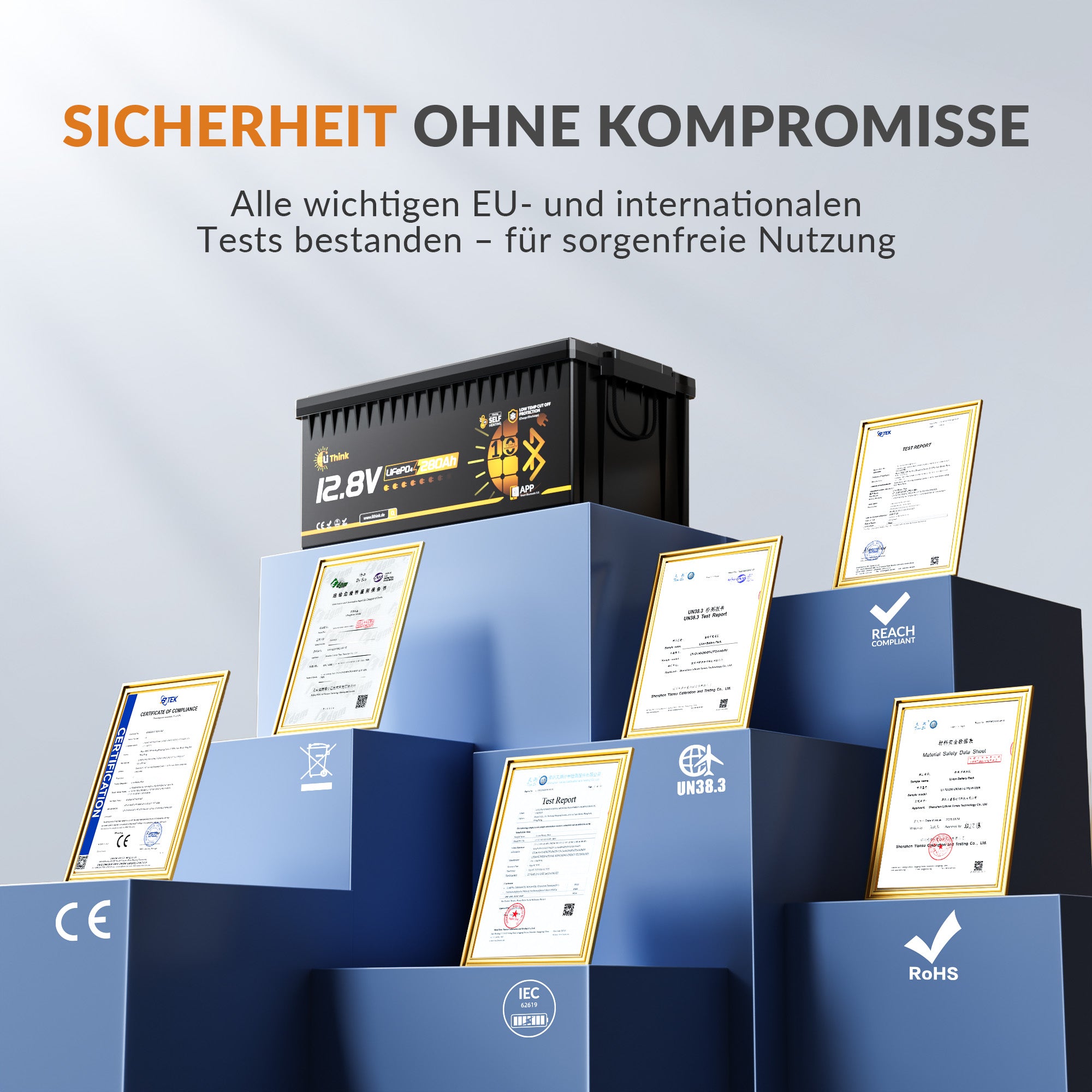 Lithink 12V 280Ah LiFePO4 Batterie mit Bluetooth & Selbstheizung – für Trolling Motor, Wohnmobil & Solaranlage