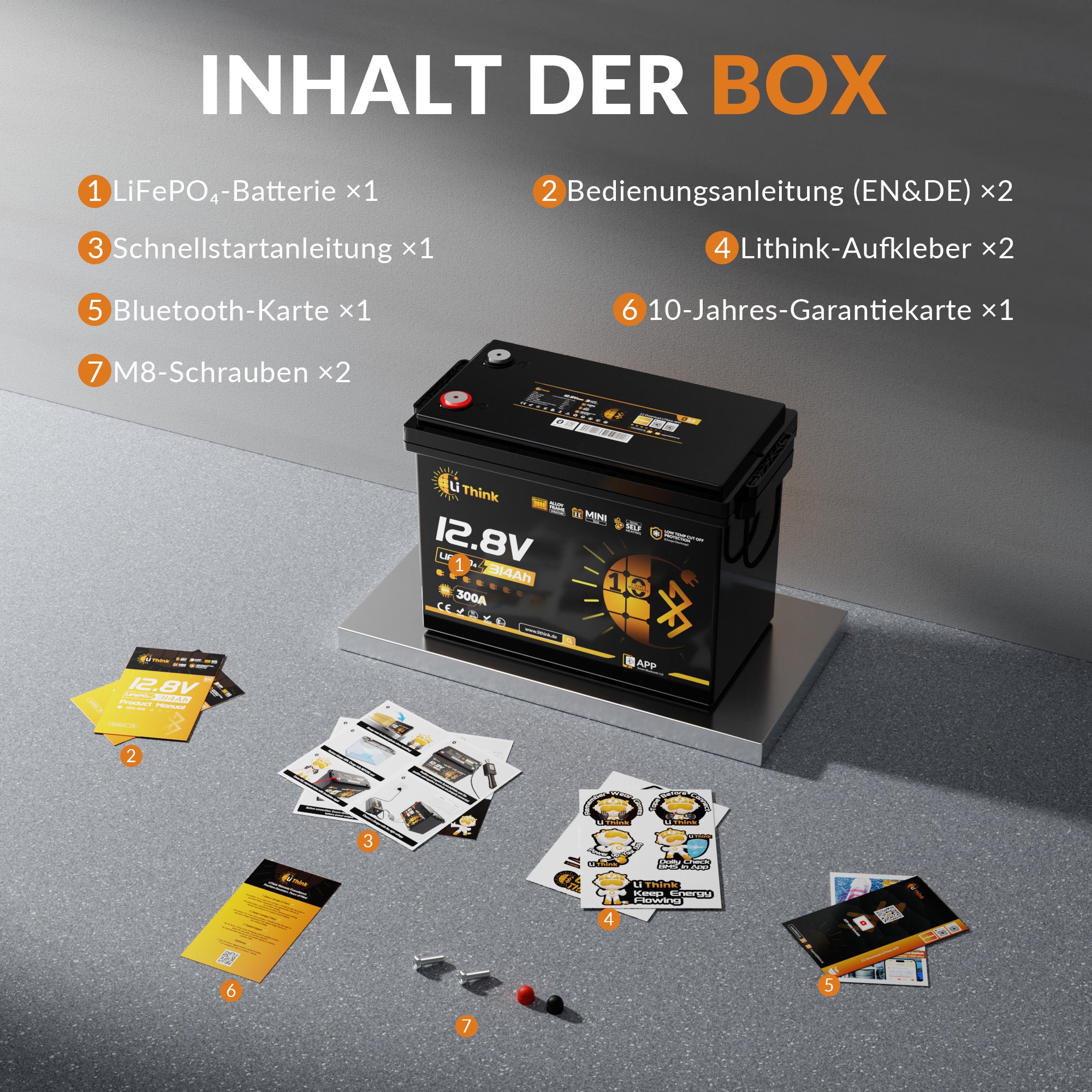 Lithink 12V 314Ah Mini Pro LiFePO4 Batterie mit EVE-Zellen, Bluetooth & Selbstheizung – für Trolling Motor, Wohnmobil & Solaranlage