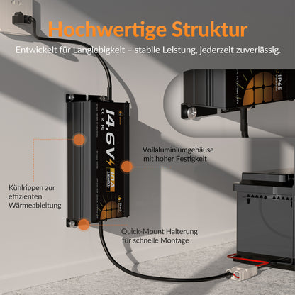 Lithink 14.6V 10A Wasserdichtes Ladegerät – für LiFePO₄, NCM und Blei-Batterien