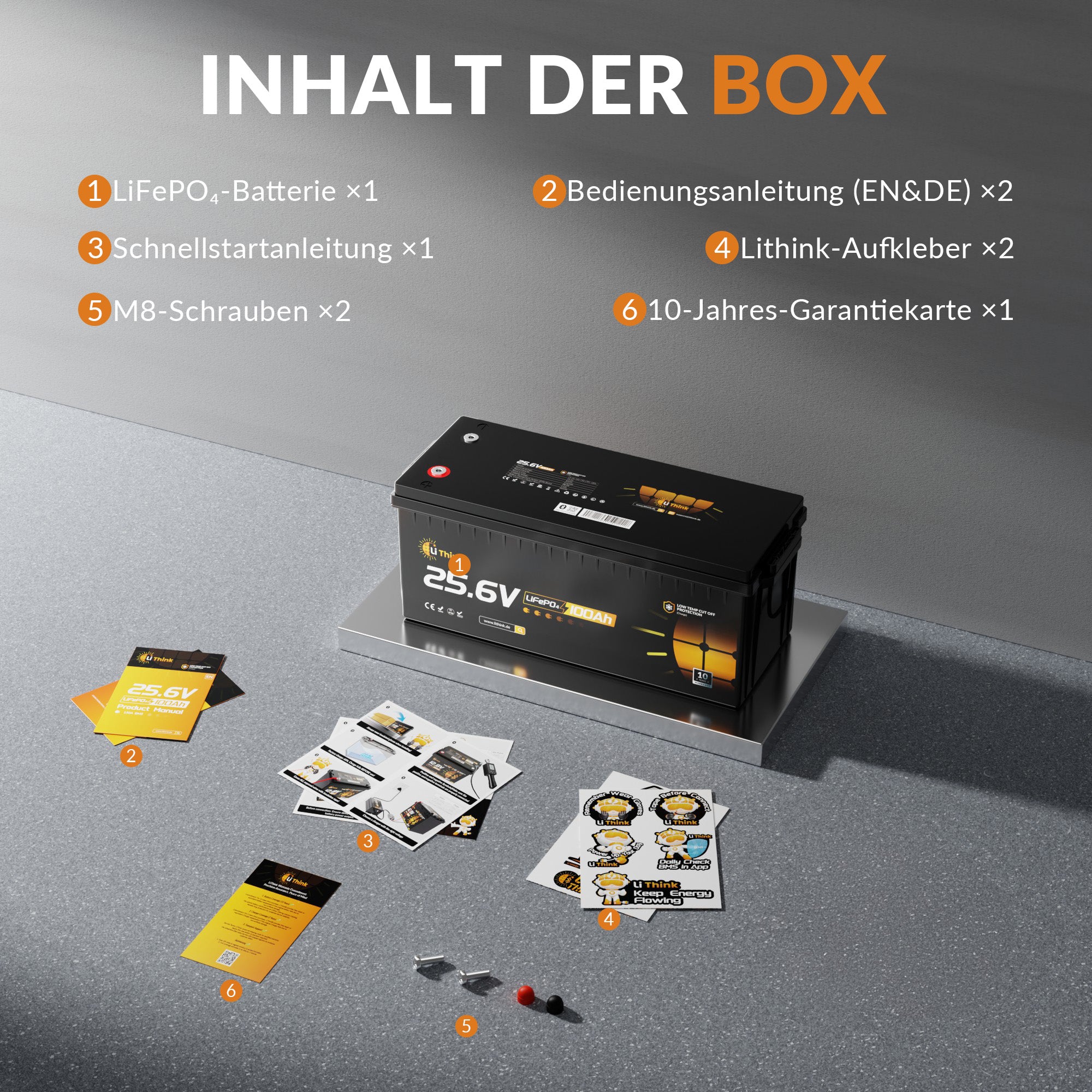 Lithink 24V 100Ah LiFePO4 Batterie mit Tiefentladung & Kälteschutz – für Trolling Motor, Wohnmobil & Solaranlage