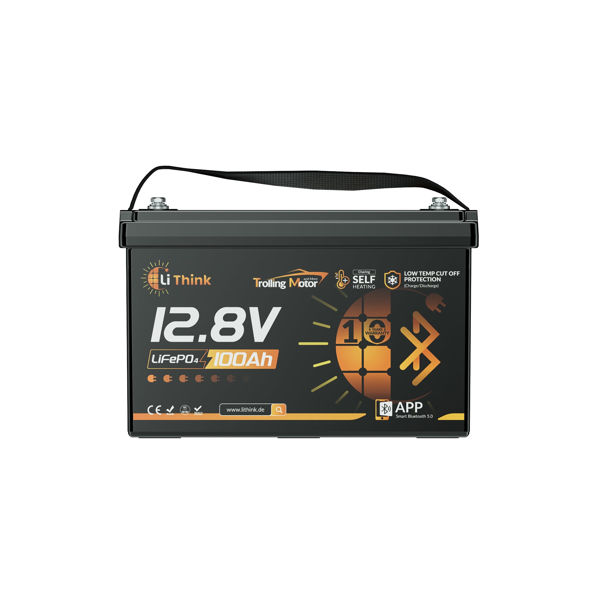 Lithink 12V 100Ah TM LiFePO4 Batterie mit Bluetooth