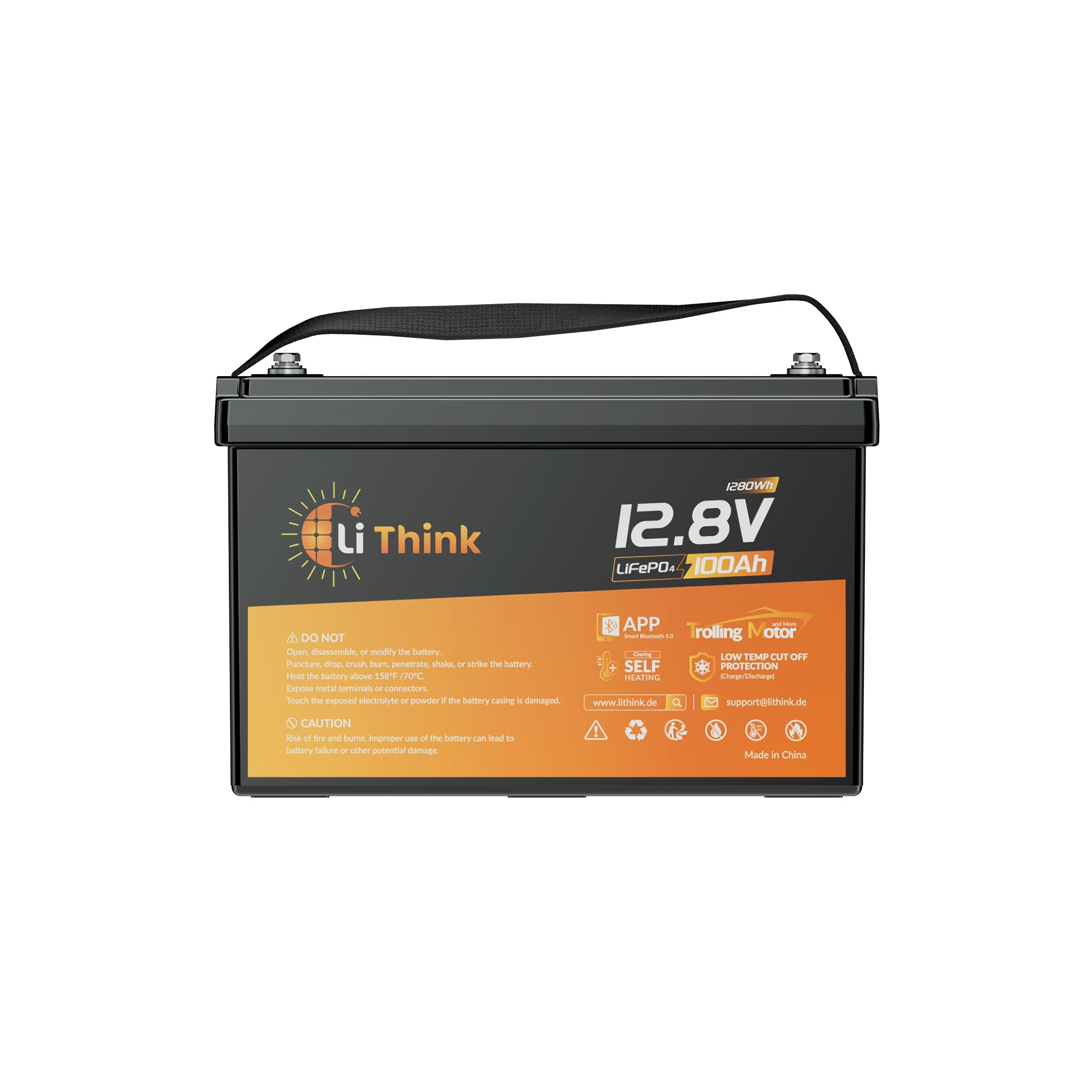 Lithink 12V 100Ah TM LiFePO4 Batterie mit Bluetooth