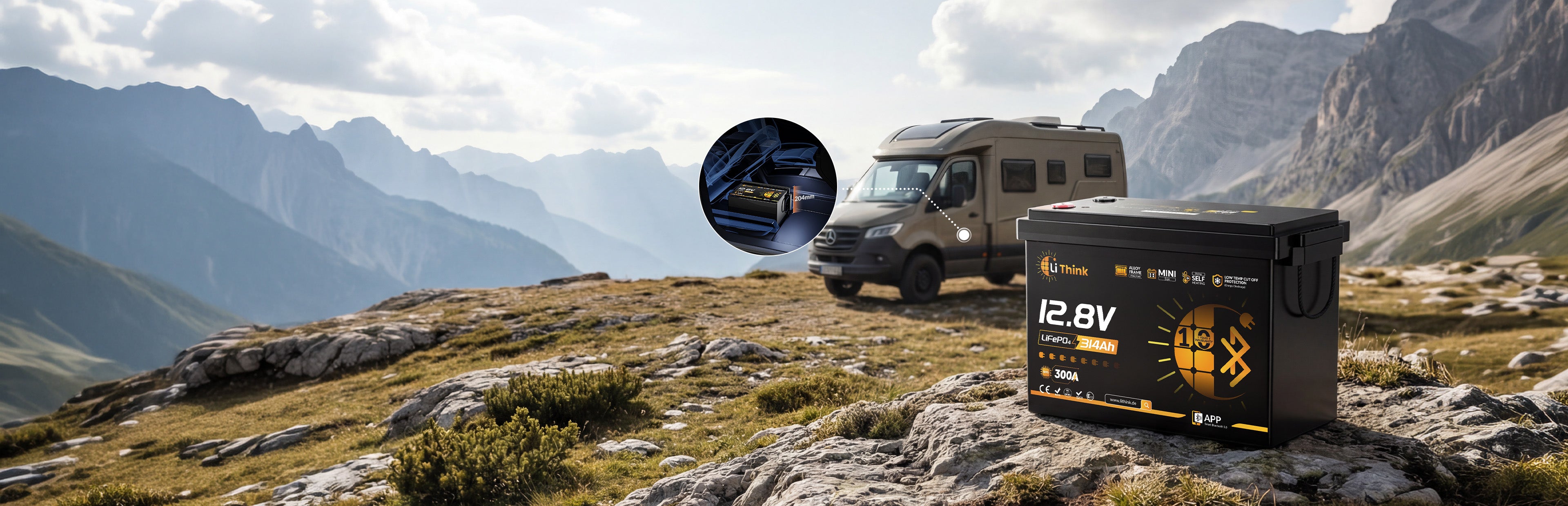 Home slide image: 12V 314Ah Mini Pro Bluetooth