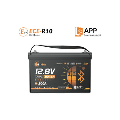 Lithink 12V 165Ah LiFePO4 Batterie mit 200A BMS, Bluetooth & Selbstheizung – für Trolling Motor, Wohnmobil & Solaranlage